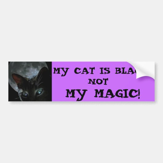 MIJN KAT IS ZWART, NIET MIJN MAGIC. BUMPERSTICKER (Voorkant)