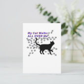 Mijn kat loopt over me heen briefkaart (Staand voorkant)
