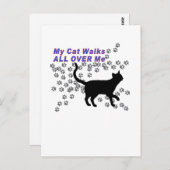 Mijn kat loopt over me heen briefkaart (Voorkant / Achterkant)
