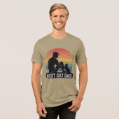 Mijn kat papa held beste kat papa hoodie Tri-Blend shirt (Voorkant volledig)