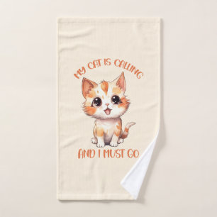 Mijn kat roept een schattige Oranje kat Bad Handdoek
