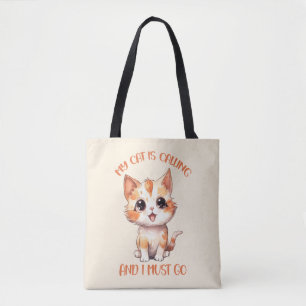 Mijn kat roept een schattige Oranje kat Draagtas
