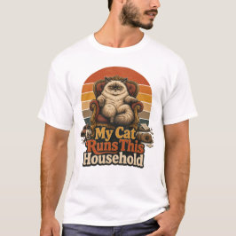 Mijn kat runt het huis - Funsshirt voor katteneige T-shirt