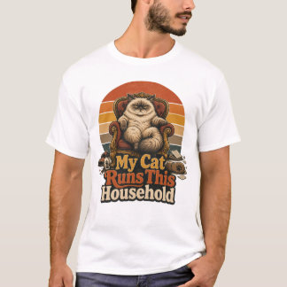 Mijn kat runt het huis - Funsshirt voor katteneige T-shirt