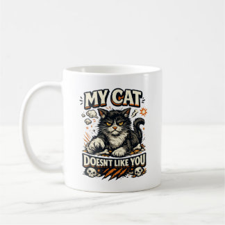 Mijn kat vindt je niet leuk Retro Koffiemok