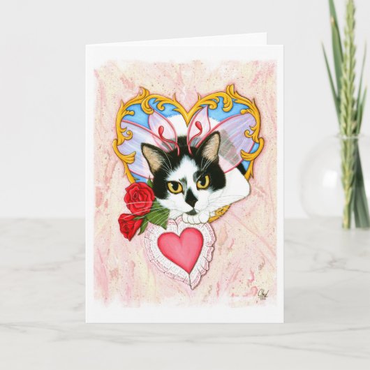 Mijn Katachtig Wenskaart van de Kat van de Fee van Feestdagen Kaart (Voorkant)