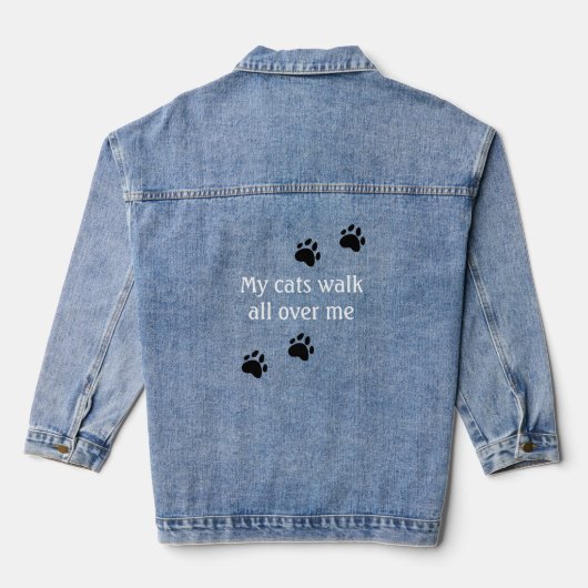 Mijn katten lopen over me heen denim jacket (Achterkant)