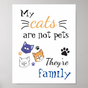 Mijn katten zijn mijn familie poster