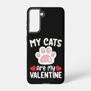 Mijn katten zijn mijn valentijnsdag grappige diere samsung galaxy hoesje