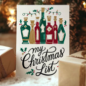 Mijn Kerst Wijnfles Lijst Grappig Feestdagen Kaart