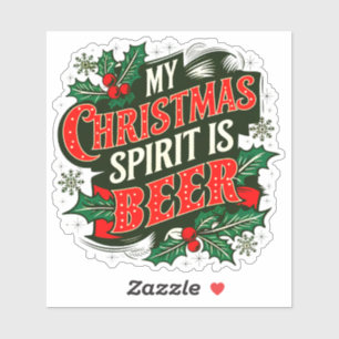 Mijn kerstgeest is bier-89379 sticker