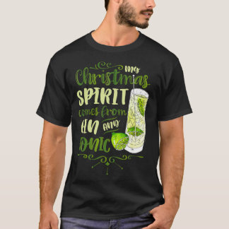 Mijn kerstgeest komt uit gin en tonic t-shirt