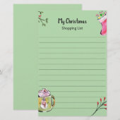 Mijn kerstinkooplijst briefpapier (Voorkant / Achterkant)