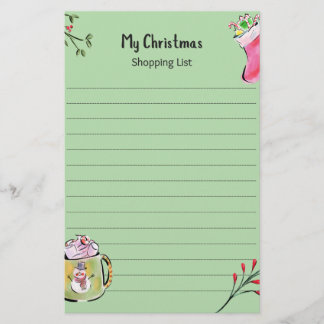 Mijn kerstinkooplijst briefpapier