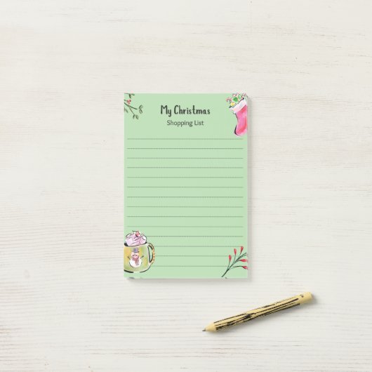 Mijn kerstlijst post-it® notes (Op bureau)