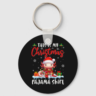 Mijn Kerstpyjama Santa Axolotl Dieren Xmas Lig Sleutelhanger