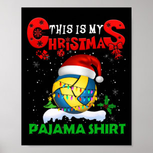 Mijn kerstpyjama Schattigee kerstverlichting Santa Poster