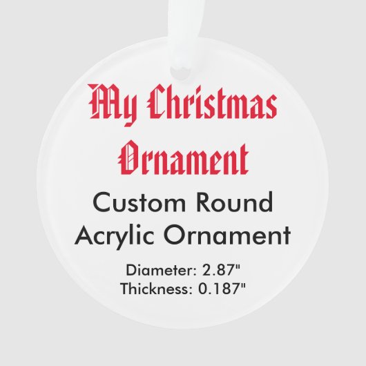 Mijn kerstversiering voor acrylversiering (rond) ornament (voorkant)