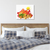 Mijn Ketchup Gone Squatchin voor Bacon Decor Canvas Afdruk (Insitu (Slaapkamer))
