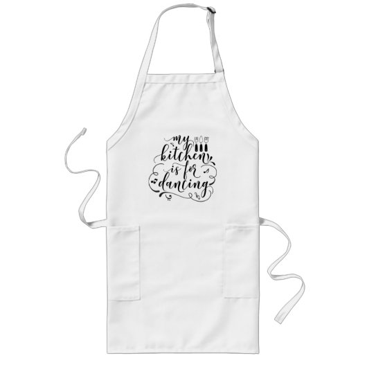 Mijn keuken is voor dansen lang schort (Voorkant)