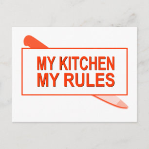 Mijn keuken. Mijn regels. Fun Design for Kitchen B Briefkaart