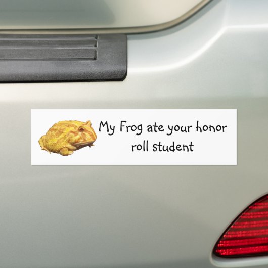 Mijn kikker Ate Uw Honor Roll Student Bumpersticker (Op auto)