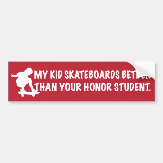 mijn kind skateboards beter bumpersticker (Voorkant)