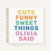 Mijn kind zei lieve dingen naam notebook met perso notitieboek (Voorkant)