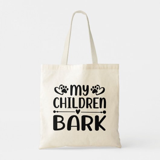 Mijn kinderen blaffen tote bag (Achterkant)