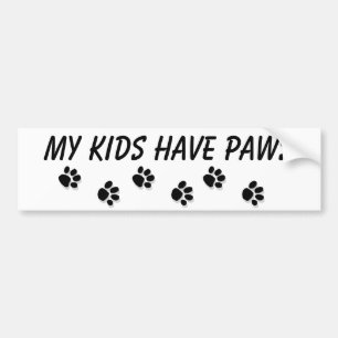 "Mijn kinderen hebben poten" Bumpersticker