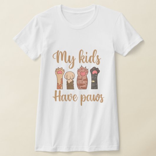Mijn Kinderen hebben poten - Schattigee kattenpoot T-shirt (Laagn)