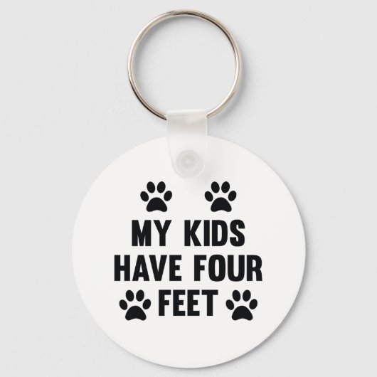 Mijn Kinderen hebben vier Feet Sleutelhanger (Voorkant)