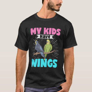 Mijn Kinderen hebben vleugels Budgie mam papa park T-shirt