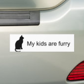 Mijn Kinderen zijn Furry (Cat Silhouette) Bumperst Bumpersticker (Op auto)