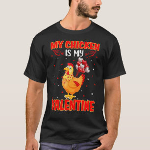 Mijn Kip Is Mijn Valentijn Hartjes Liefde Kip Vale T-shirt