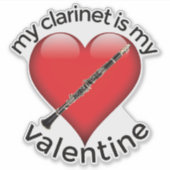 Mijn klarinet is mijn Valentijn Sticker (Voorkant)