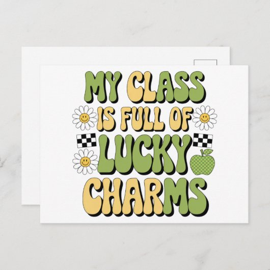 Mijn klas zit vol met Lucky Charms Patrick's Teach Briefkaart (Voorkant / Achterkant)