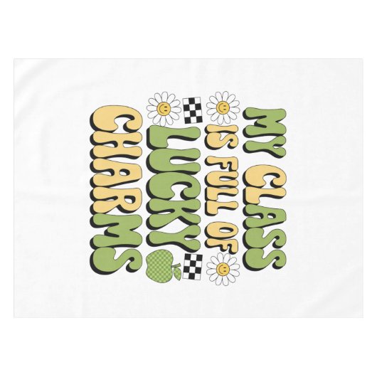 Mijn klas zit vol met Lucky Charms Patrick's Teach Tafelkleed (Voorkant (Horizontaal))