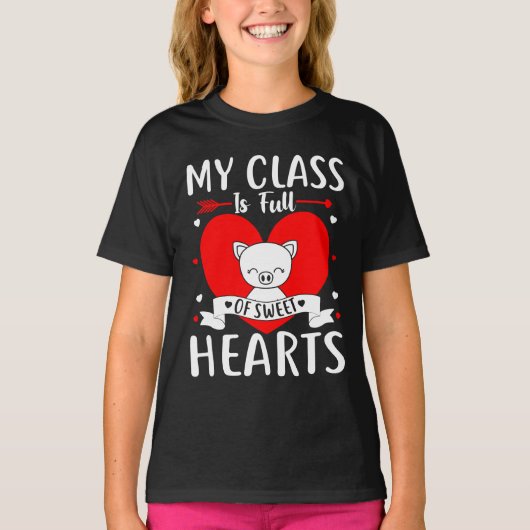 Mijn klas zit vol met zoete harten Valentijn T-shirt (Voorkant)