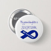 Mijn kleindochter is SENSATIONAL SPD Awareness Ronde Button 5,7 Cm (Voorkant /achterkant)