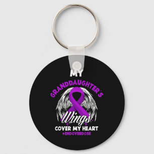 Mijn kleindochter's Wings Hoesje Mijn hart End Ove Sleutelhanger