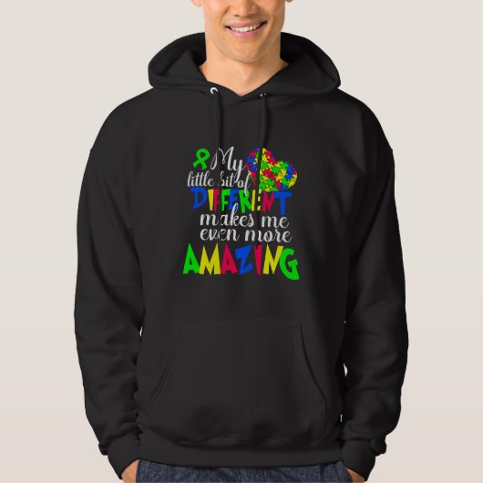 Mijn kleine beetje verschil maakt Autisme bewust Hoodie (Voorkant)