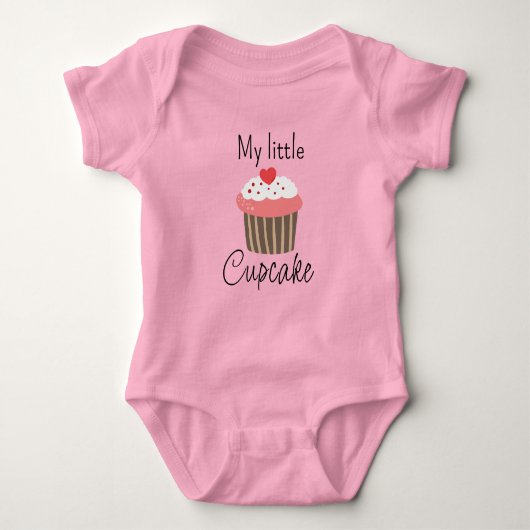 Mijn kleine Cupcake Heart Baby Bodysuit (Voorkant)