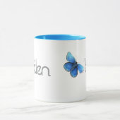 mijn kleine eden - blauwe - vlindermok mok (Midden)