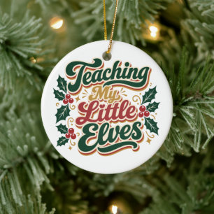 Mijn Kleine Elfen Kerstmis Leraar Onderwijzen Keramisch Ornament