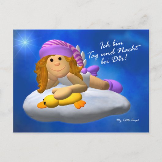 Mijn kleine engel: Label en jacht Briefkaart (Voorkant)