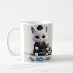 Mijn Kleine Man Mok - Knuffel Kawaii Kat op Motorf