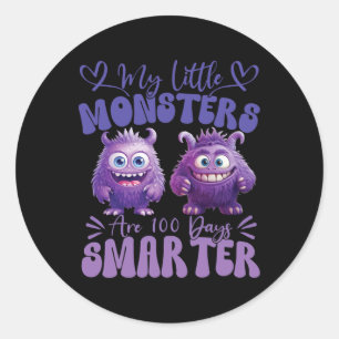 Mijn kleine monsters zijn 100 dagen slimmer Schatt Ronde Sticker
