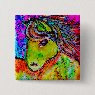 mijn kleine neon pony vierkante button 5,1 cm