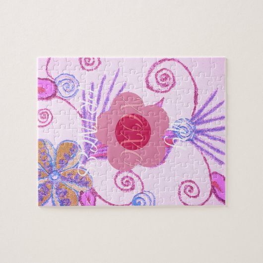 Mijn kleine prinses: Baby roze vector Inspirerend Legpuzzel (Horizontaal)